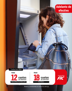 Adelanto de efectivo hasta 12 y 18 cuotas sin intereses