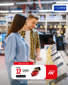 Hasta 12 cuotas sin intereses para compras en CellShop