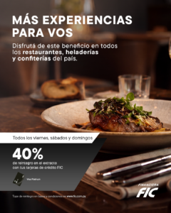 Ahorrá con FIC en Restaurantes, Confiterías y Heladerías.