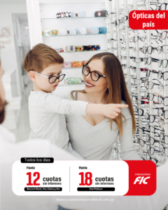Hasta 12 y 18 cuotas sin intereses en Ópticas del país.