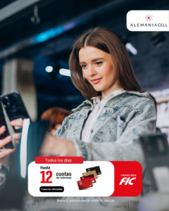 Hasta 12 cuotas sin intereses con Alemania Cell