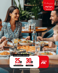 Ahorrá sábados y domingos con FIC en Ribera Restó de AWA Resort