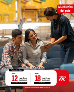 Hasta 12 y 18 cuotas sin intereses en Mueblerías del país.