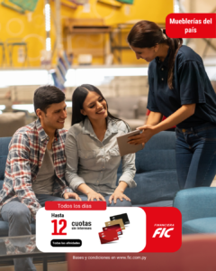 Hasta 12 cuotas sin intereses en Mueblerías del país.