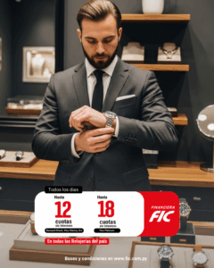 Hasta 12 y 18 cuotas sin intereses en Relojerías
