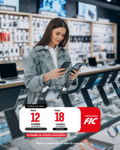 Hasta 12 y 18 cuotas sin intereses en Tiendas de artículos electrónicos.